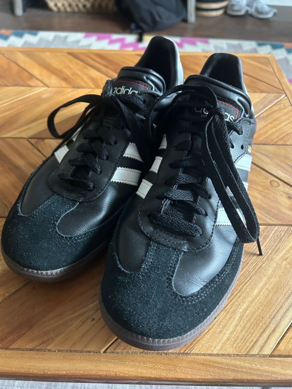 Adidas Men’s Samba Classic Leather Sneakers - Black/White, size 8